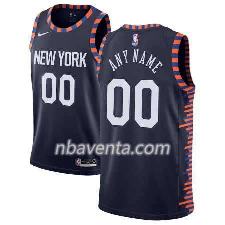 Camiseta Hombre New York Knicks Personalizadas 2018-19 Nike City Edition Navy Swingman